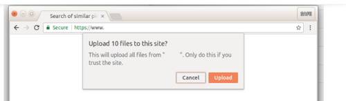 Upload folder warning in Chrome browser