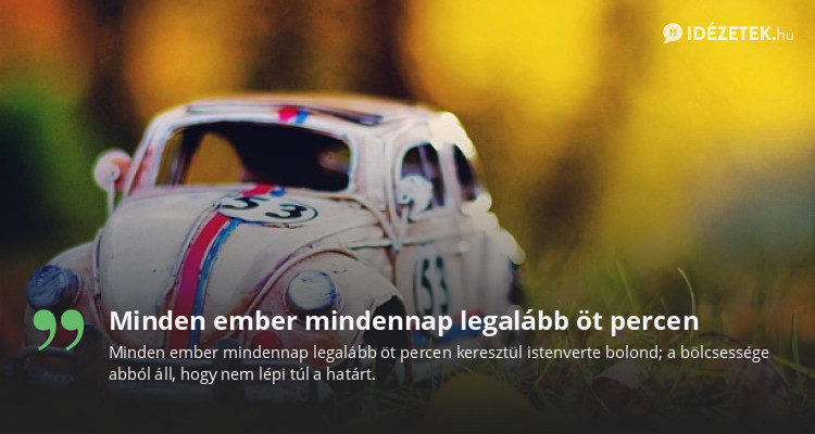 Minden ember mindennap legalább öt percen