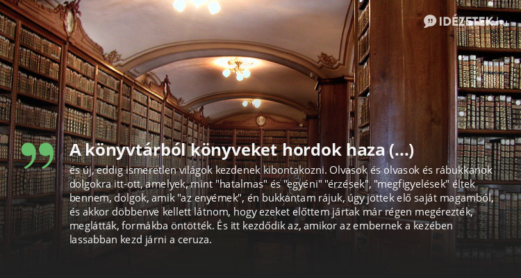 A könyvtárból könyveket hordok haza (...)