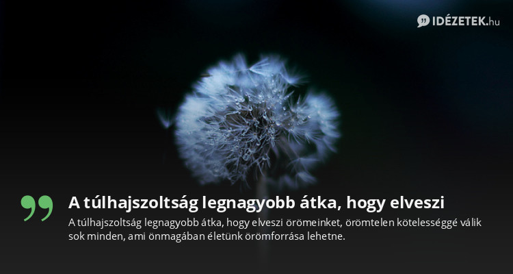 A túlhajszoltság legnagyobb átka, hogy elveszi