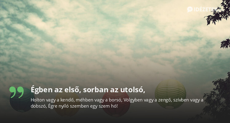 Égben az első, sorban az utolsó,