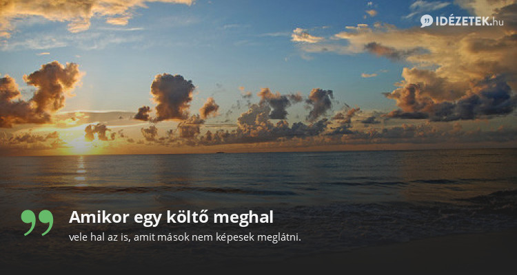 Amikor egy költő meghal