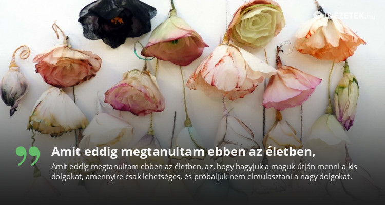 Amit eddig megtanultam ebben az életben,