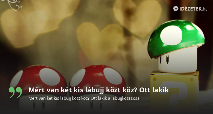 Mért van két kis lábujj közt köz? Ott lakik