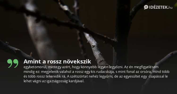 Amint a rossz növekszik